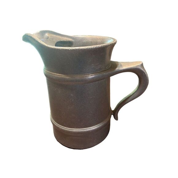 Vintage Pewter Pitcher With Handle And Pour Spout - Picture 2 of 4